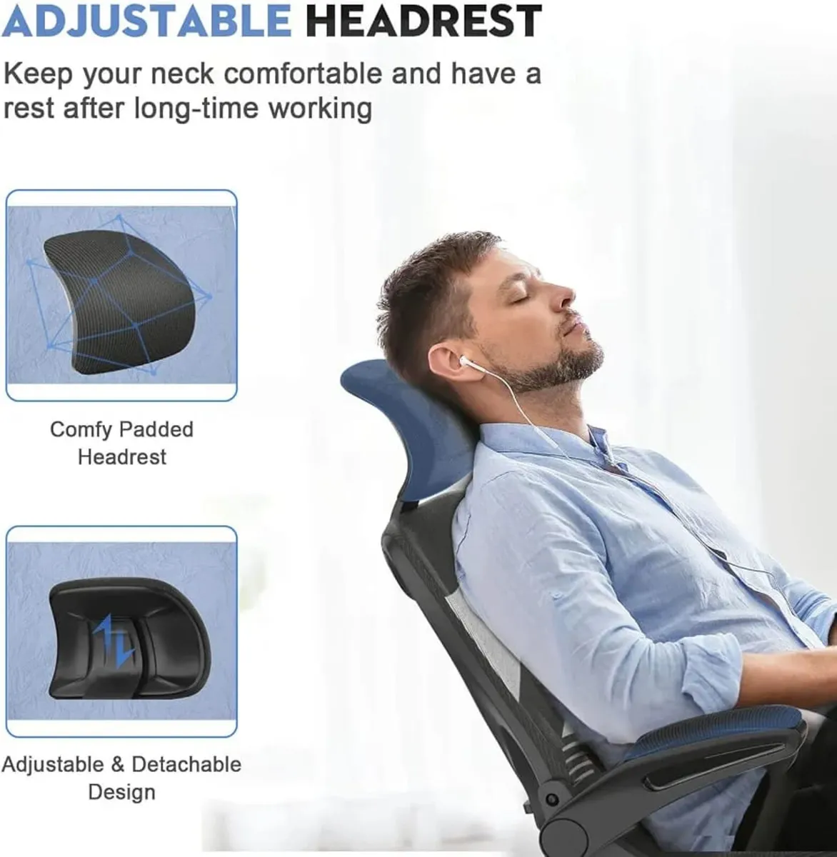 Office Chair - Ergonomic Desk Chair with Lumbar Su - Image 3
