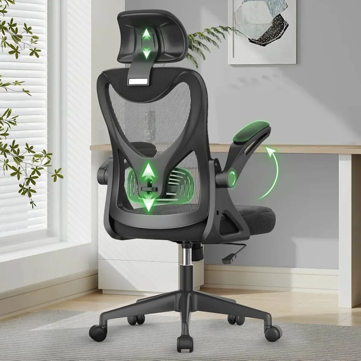 Office Chair - Ergonomic Desk Chair with Lumbar Su - Image 1
