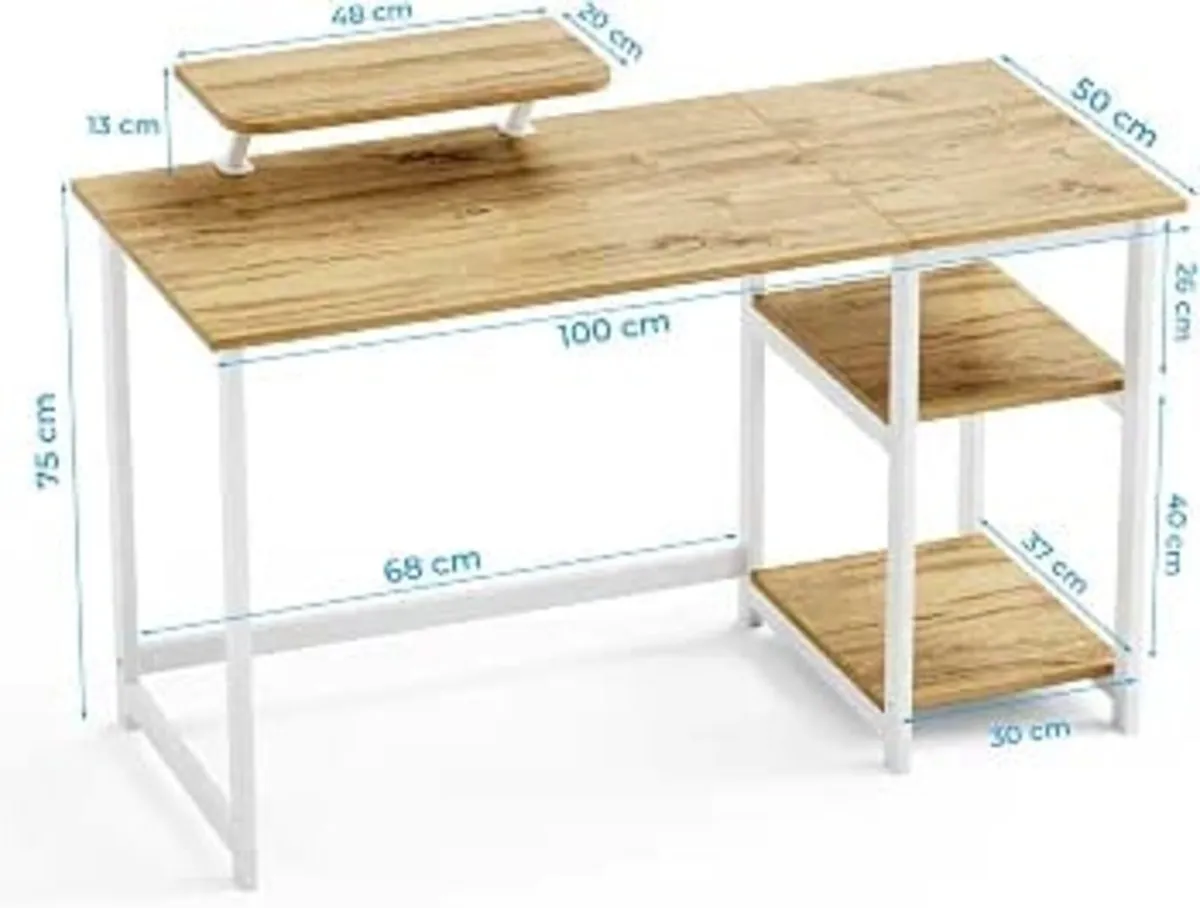 Office Desk 100cm with Monitor Stand, Oak
Study Co - Image 4