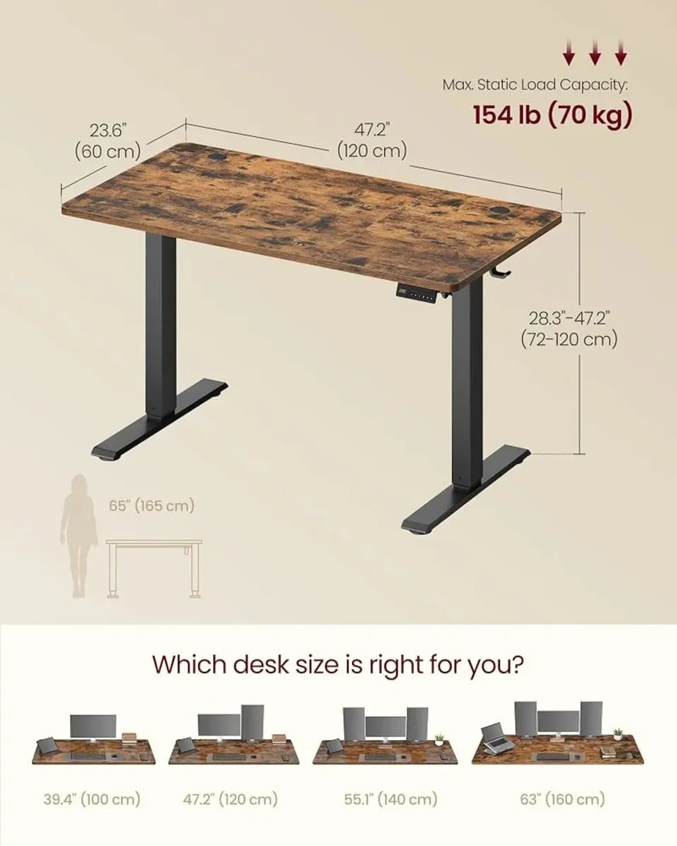 Electric Standing Desk, Height Adjustable, 120 x 6 - Image 2