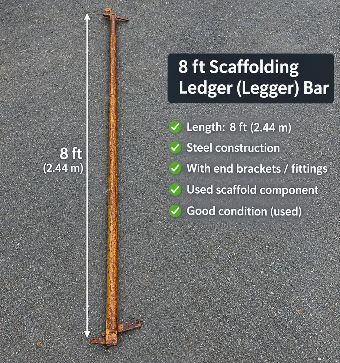 8ft Scaffolding Ledger Bar