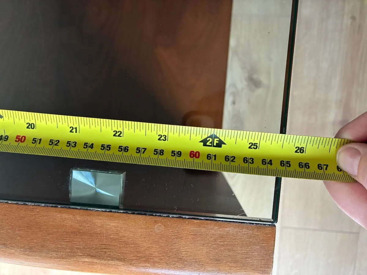 Walnut & Glass Side Table/Coffee Table - Image 3