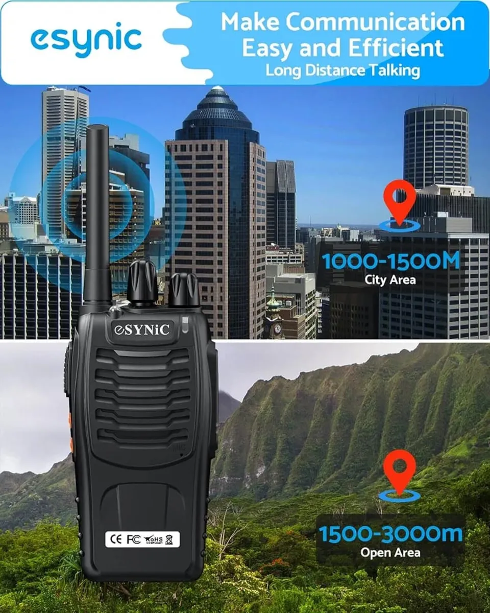 4Pack Rechargeable Adults Walkie Talkies License-F - Image 2