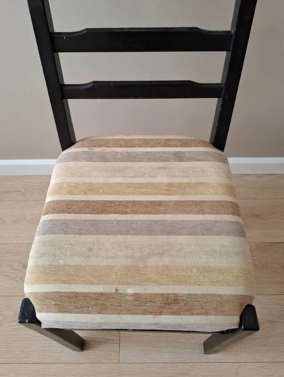 Black Ladderback Dining Chair - Solid Wood - Image 2