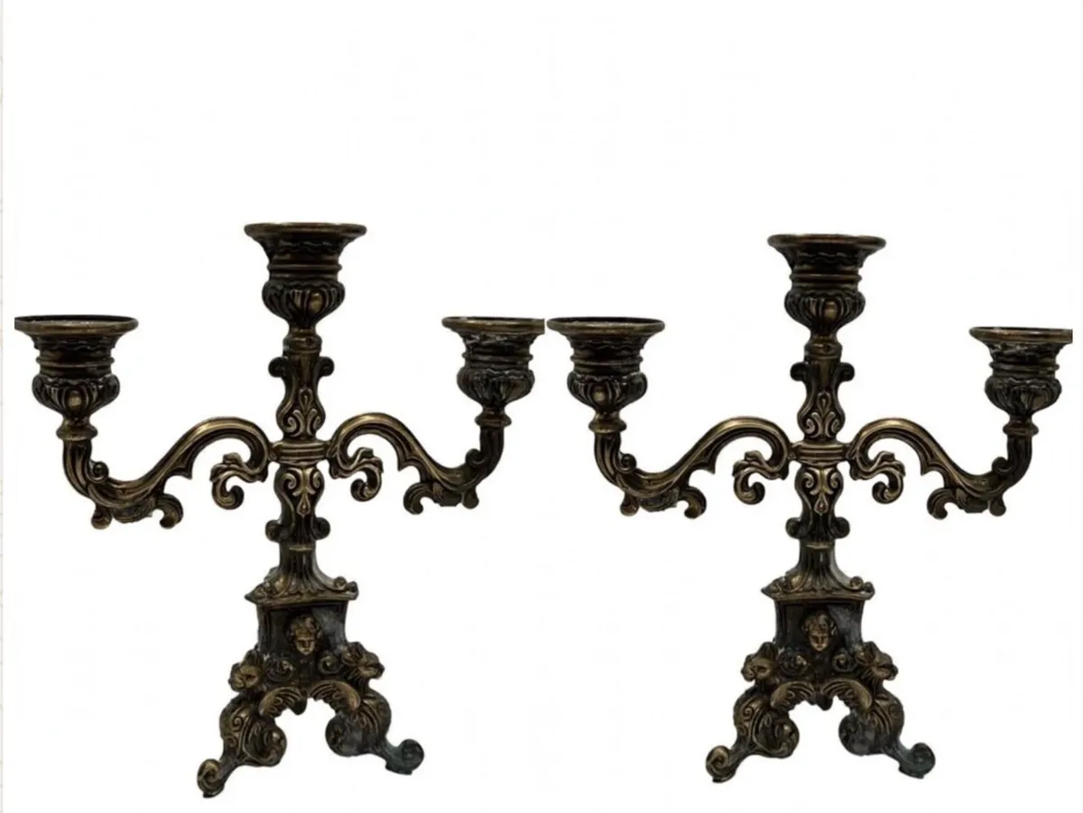 Pair Vintage Italian candle holders