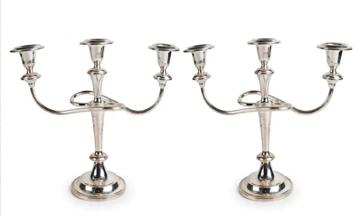 Silver plated candelabras
