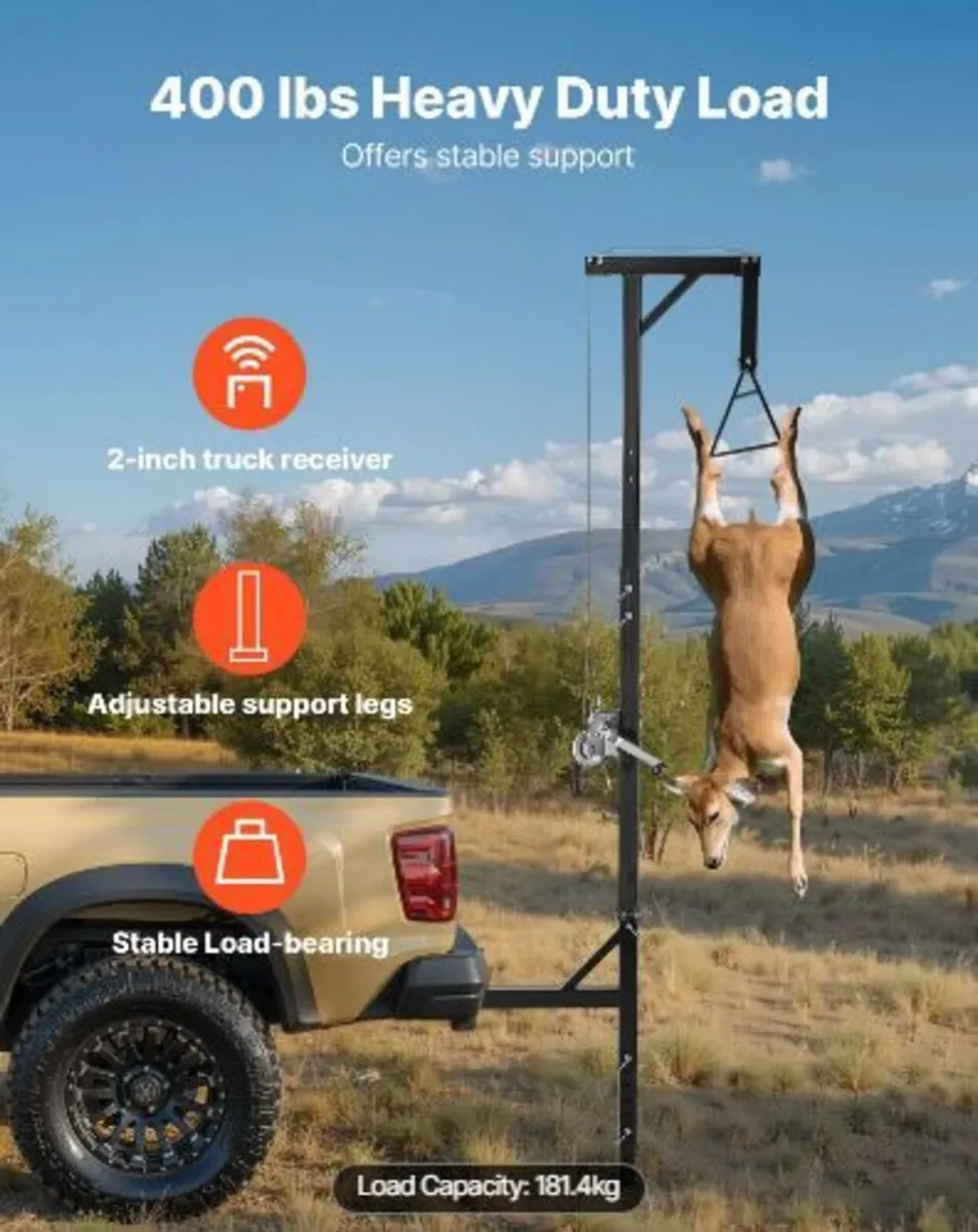 Truck Hitch Game Hoist, 400 lbs Load - Image 2