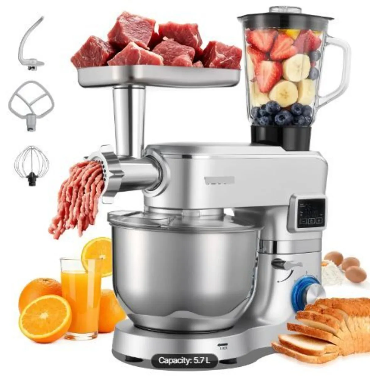 Stand Mixer, 5.7 L Electric Kitchen Mixer, 1500W - Image 3