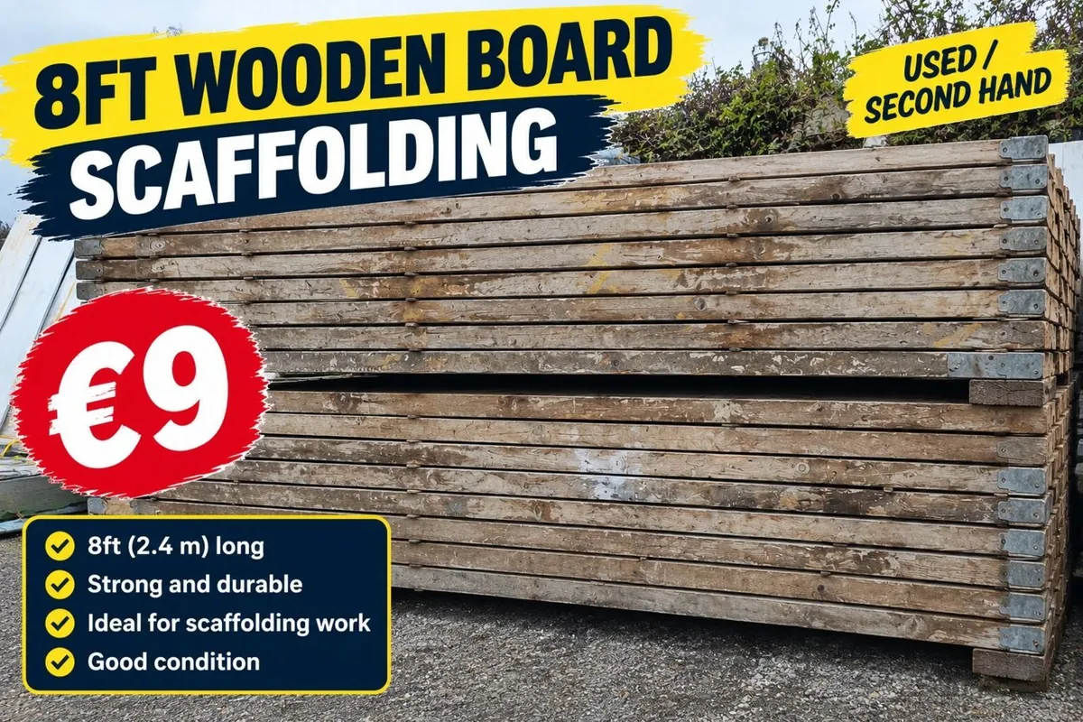 8ft Wooden Board Scaffolding - Image 1