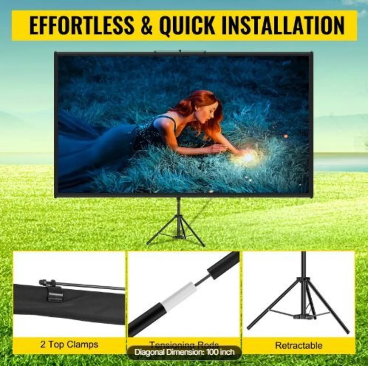 Tripod Projector Screen with Stand 100inch - Image 2