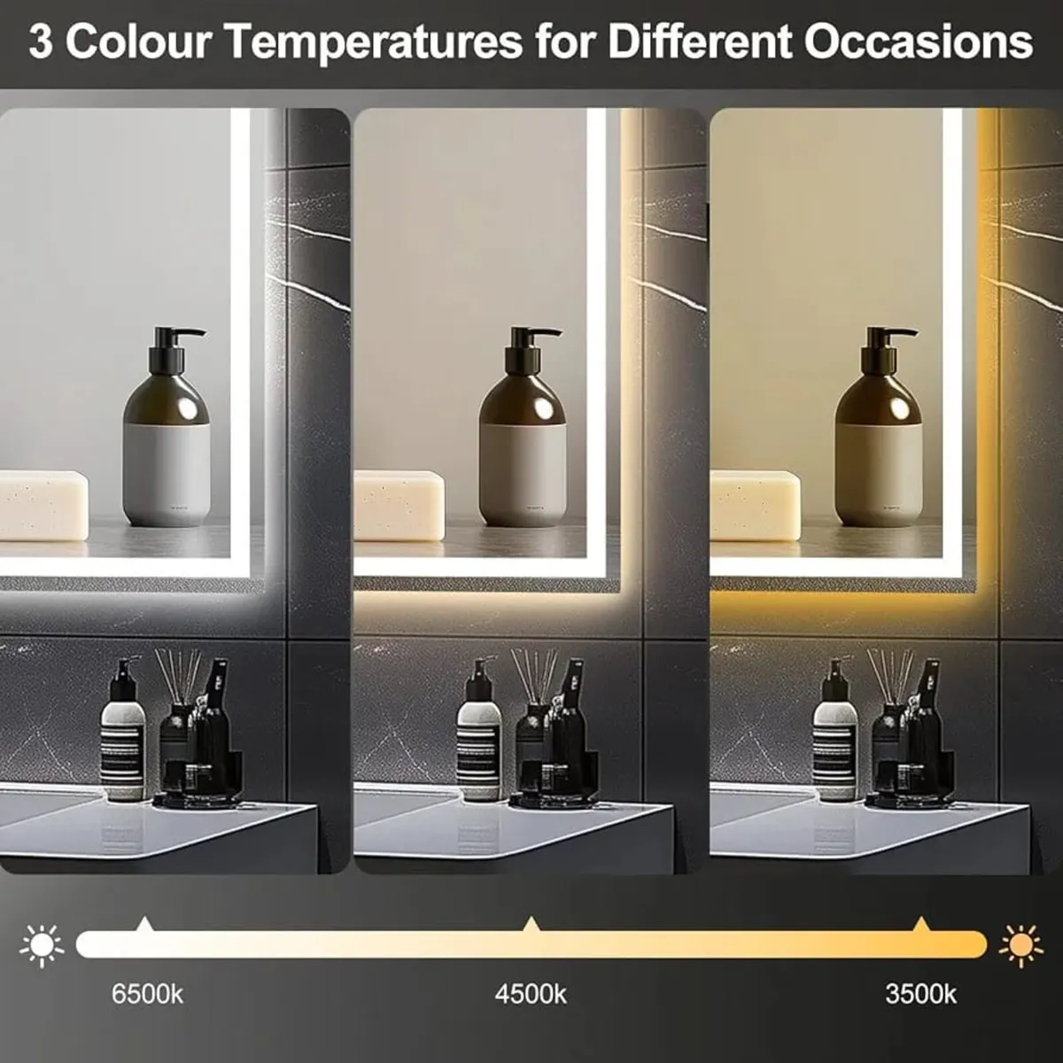 Bathroom Mirror with LED Lights 80x60cm – Bluetoot - Image 2