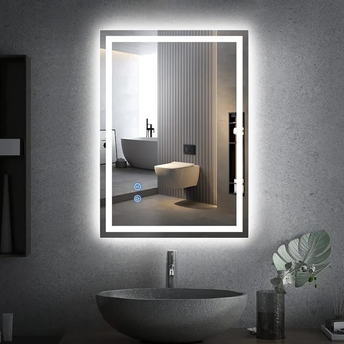 Bathroom Mirror with LED Lights 80 * 60cm LED Illu - Image 1