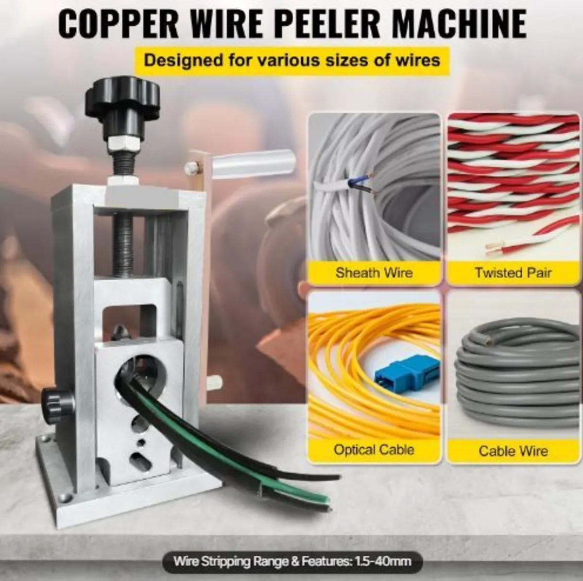 Wire Stripping Machine, 1.5-40 mm Drill - Image 3