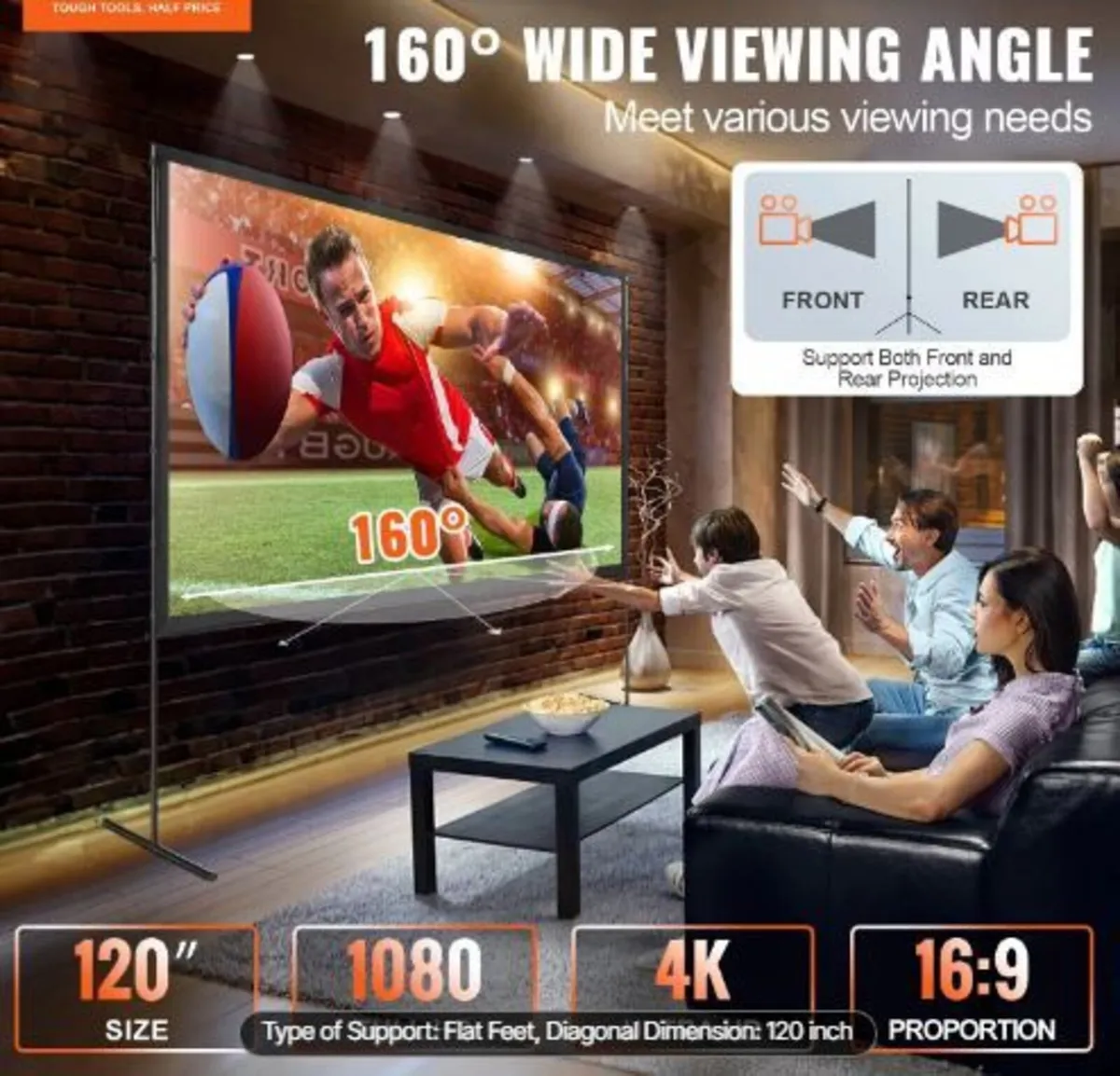 Projector Screen with Stand, 120 inch - Image 3