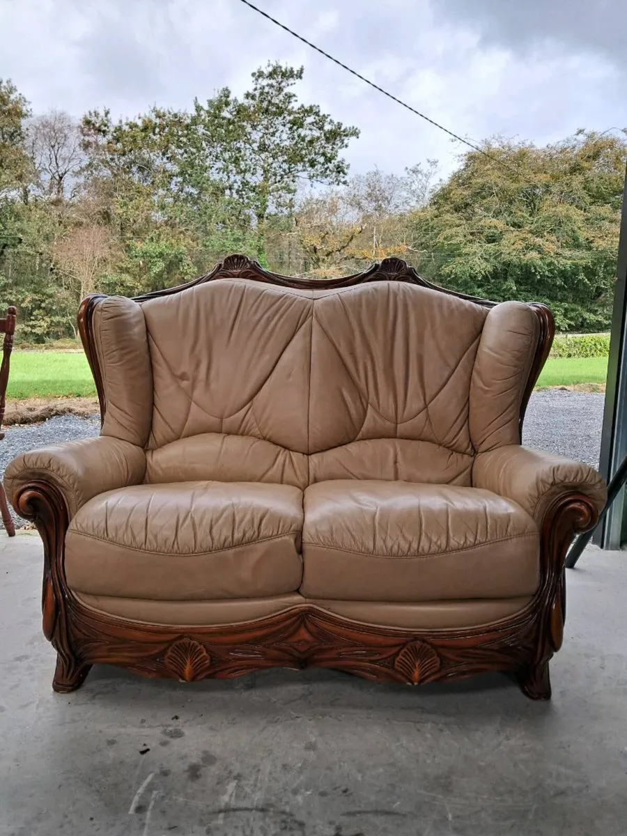 2 Seater Leather Sofa - Image 1