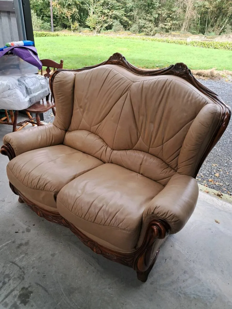 2 Seater Leather Sofa - Image 2