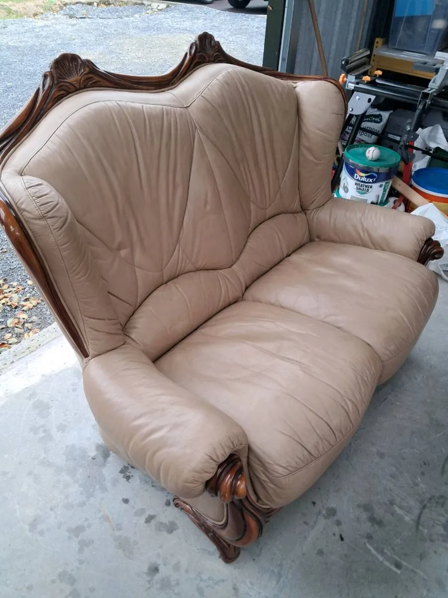 2 Seater Leather Sofa - Image 3
