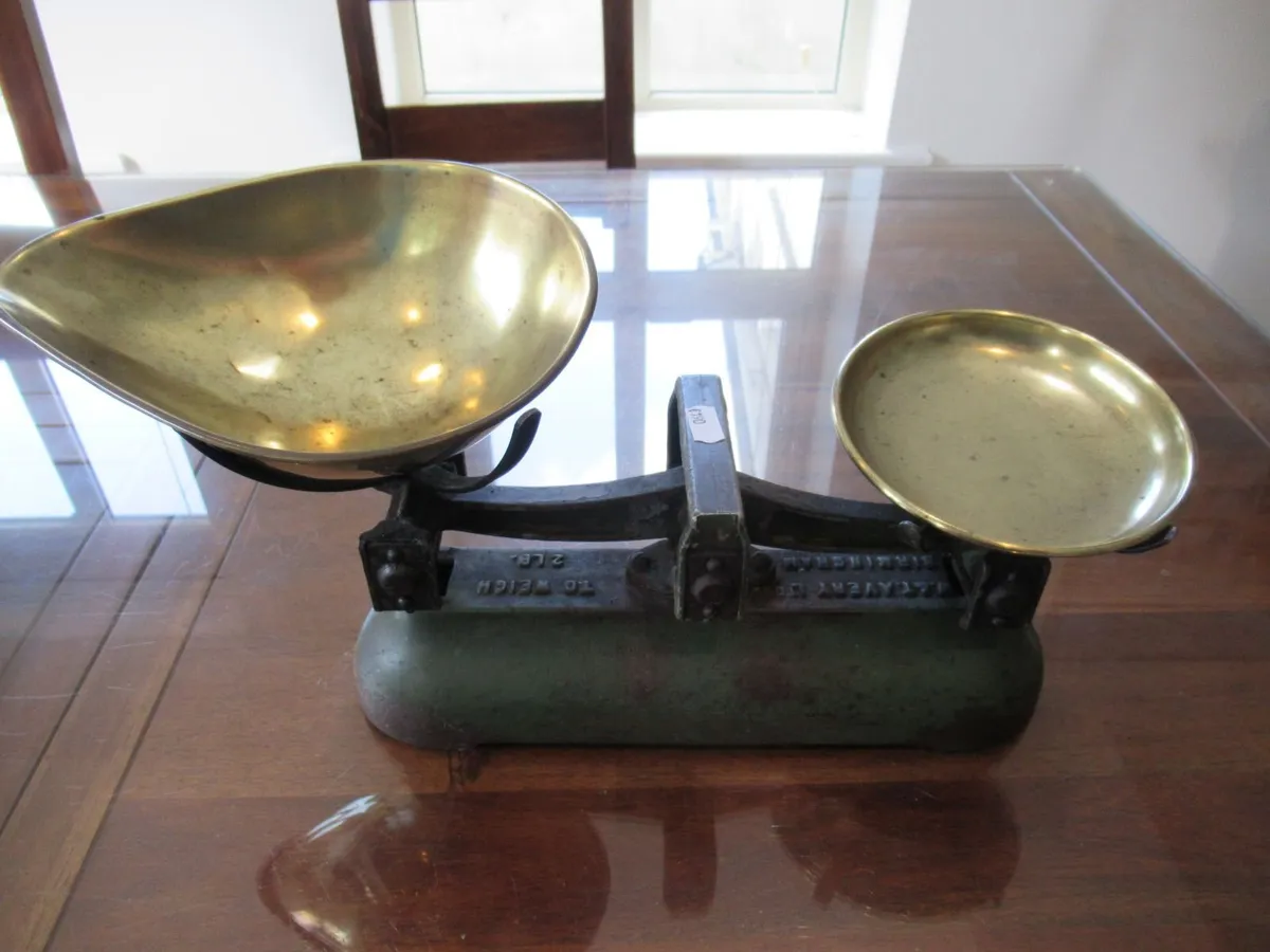 antique vintage WEIGHTING SCALES cottage pub rusti - Image 4