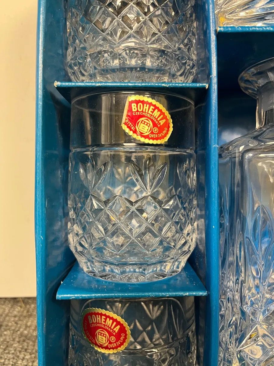 Vintage 7 Piece Whiskey Set Lead Crystal Czech - Image 4