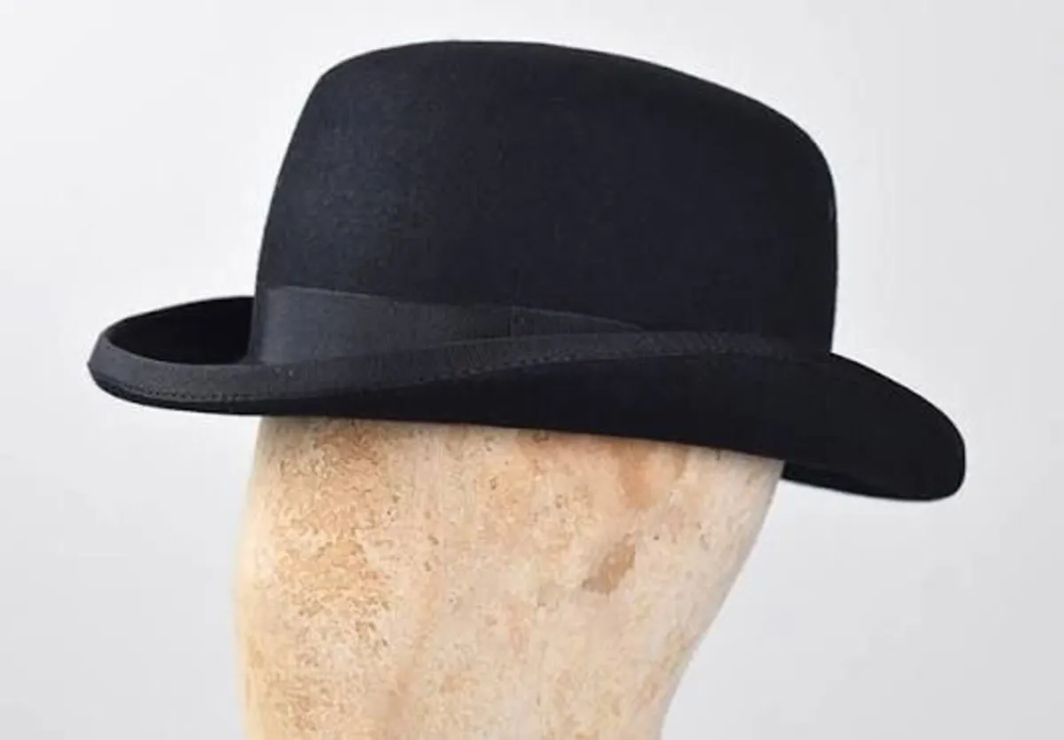 Black Bowler Hat Vintage Antique Original Genuine. - Image 3