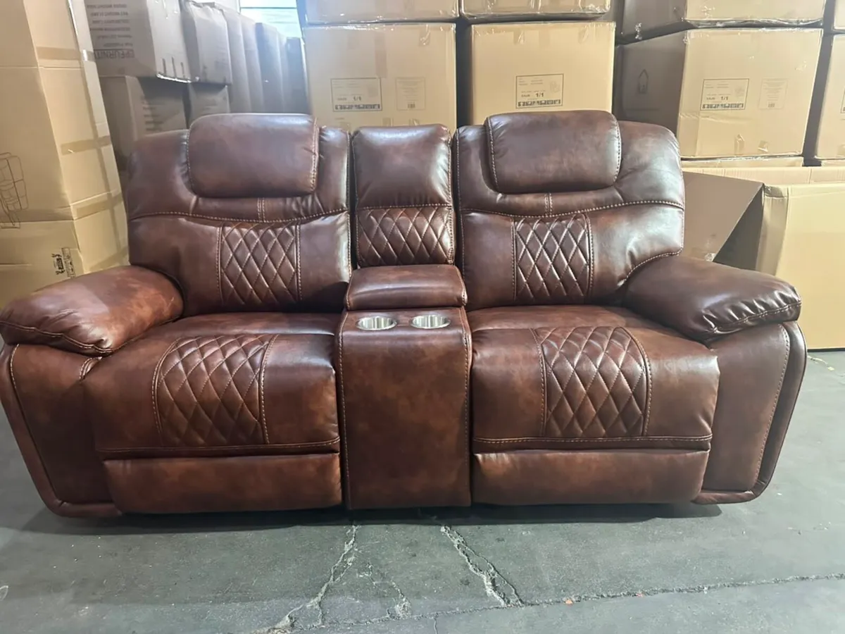 New Black or Brown leather Recliner Sofas - Image 4