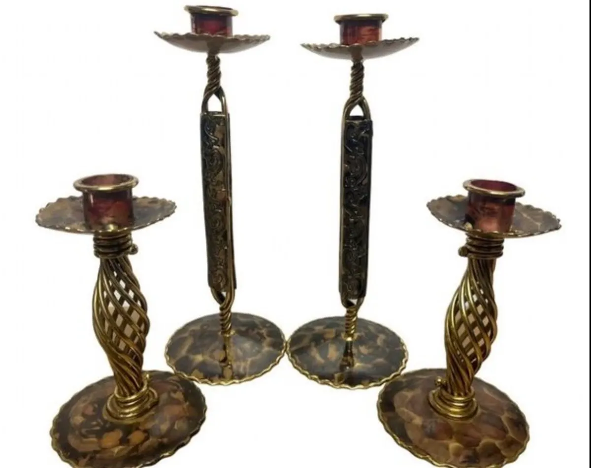 1960s Vintage candle holders - collection of 4 - Image 1