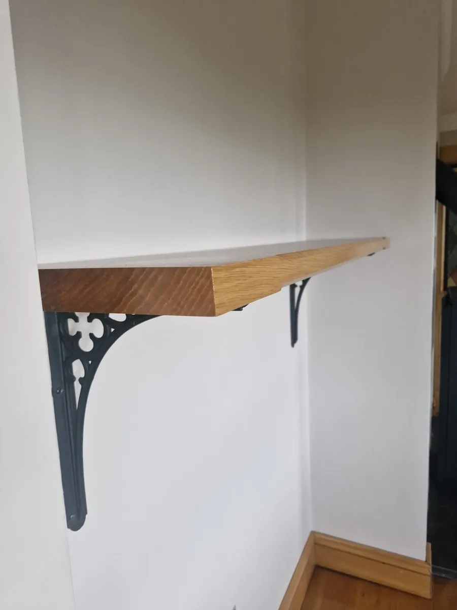 White Oak shelf & antique Bracket’s - Image 1