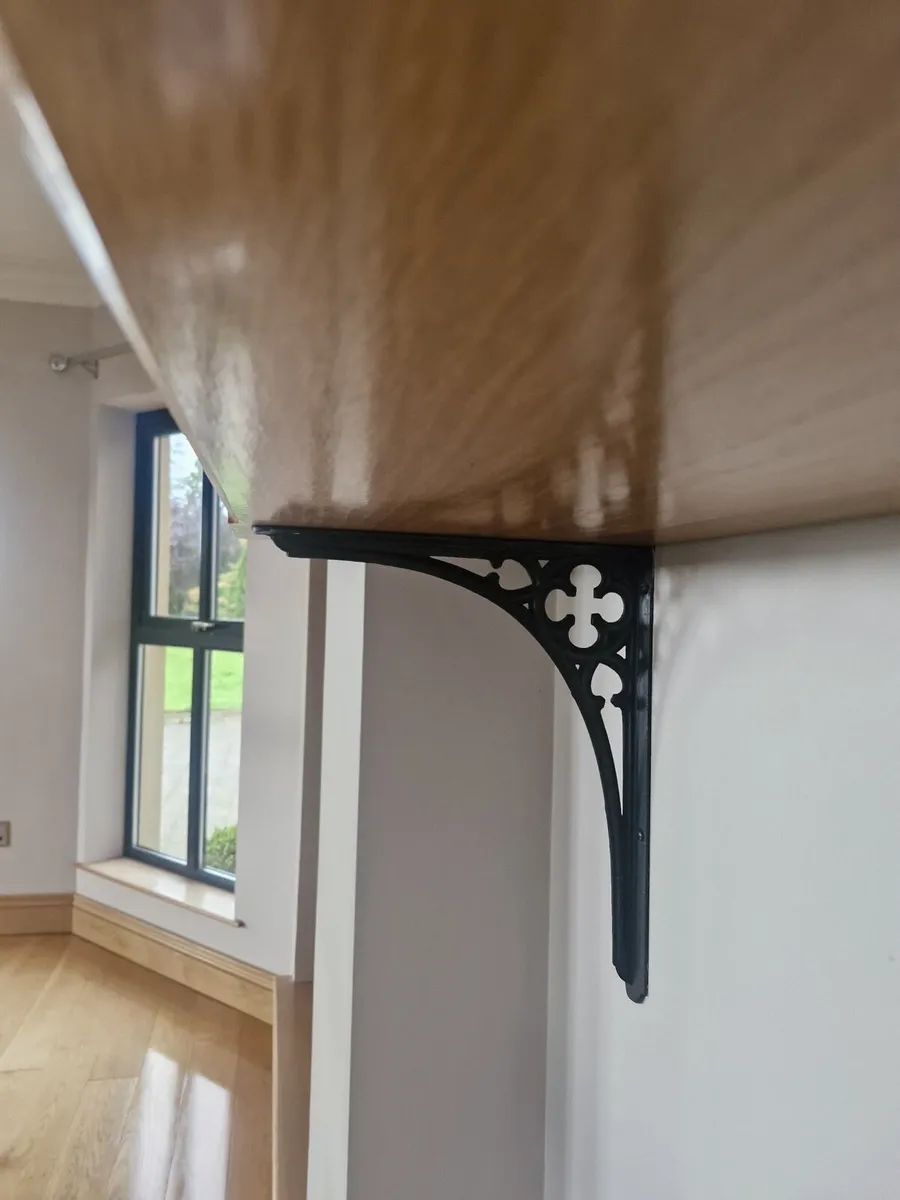 White Oak shelf & antique Bracket’s - Image 2