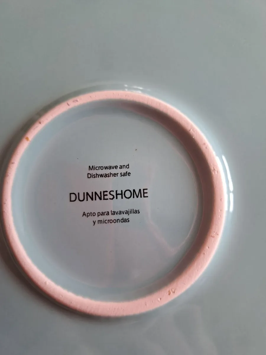 Set of Eight Dinner Plates White & Duck Egg - Image 3