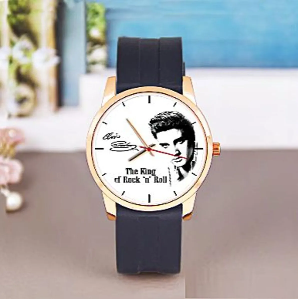 Elvis. The Rock n Roll King, Black Silicone strap - Image 1