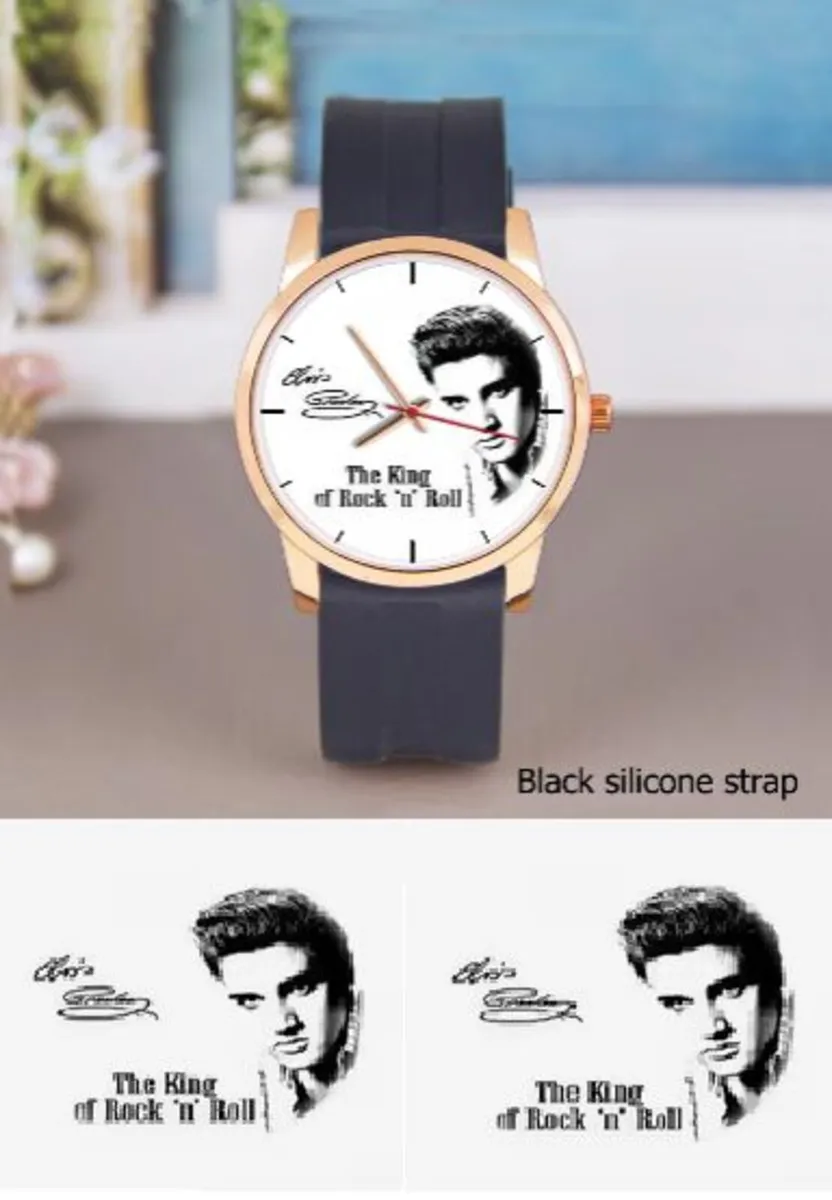Elvis. The Rock n Roll King, Black Silicone strap - Image 3