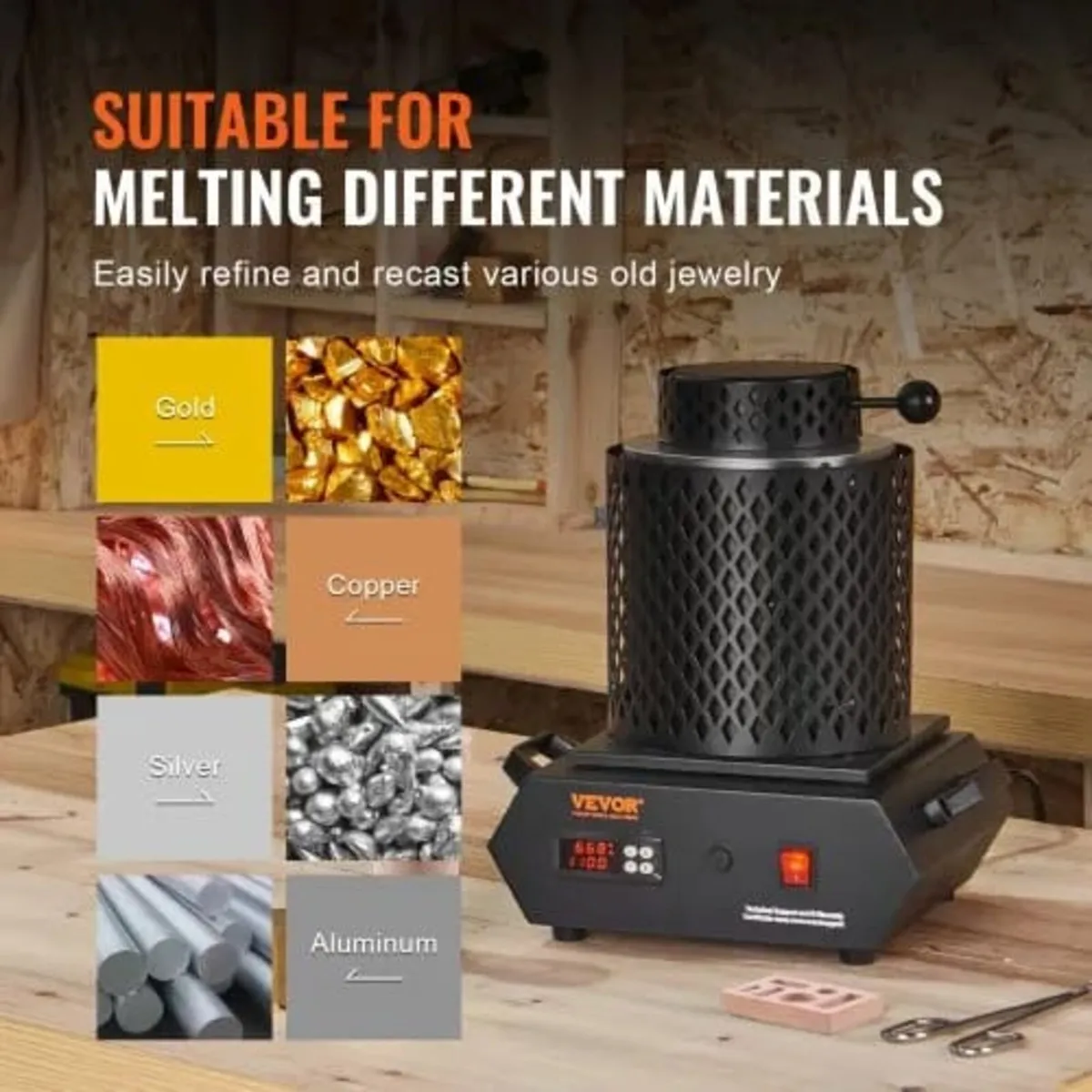 Gold Melting Furnace, 1350W, 1150°C Max Temperatur - Image 3
