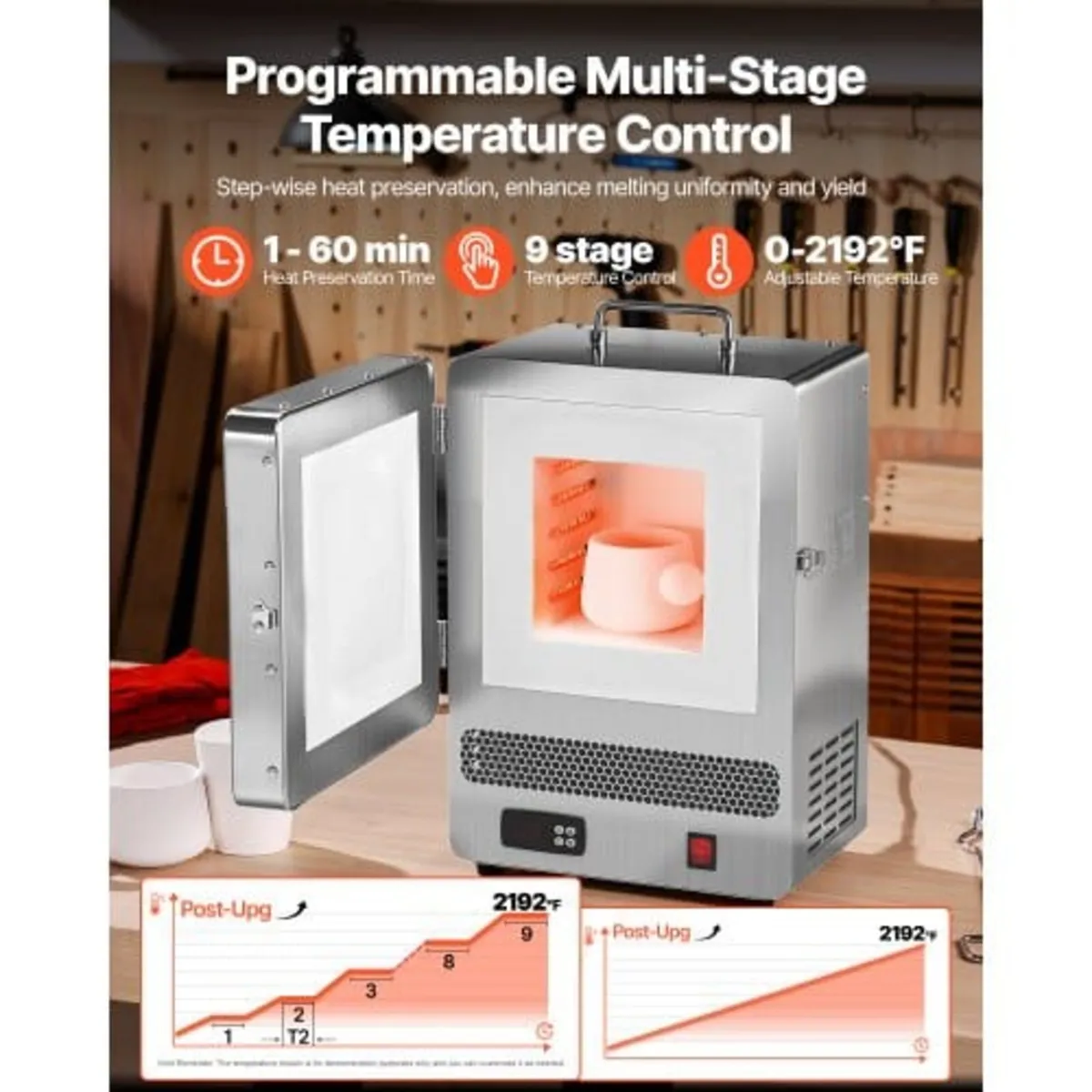 Tabletop Kiln Melter, 1500W Powerful Electric Kiln - Image 3