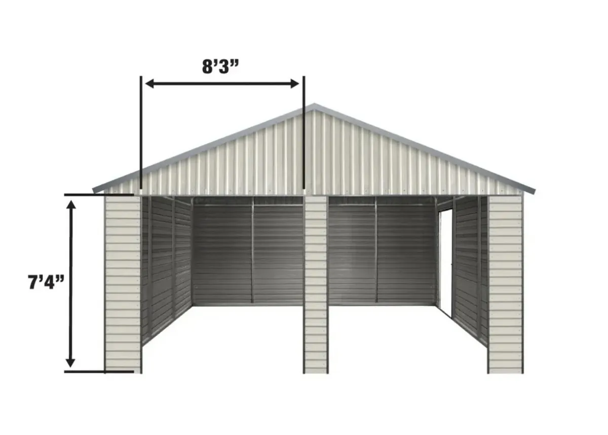 New 19ft x 21ft Metal Shed **Online Auction** - Image 3