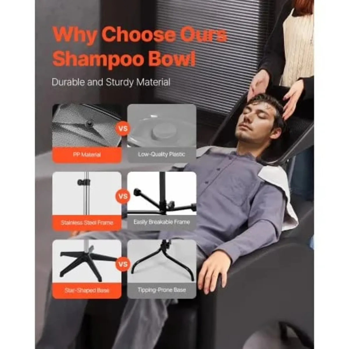 Portable Shampoo Bowl, Shampoo Sink with Adjustabl - Image 3