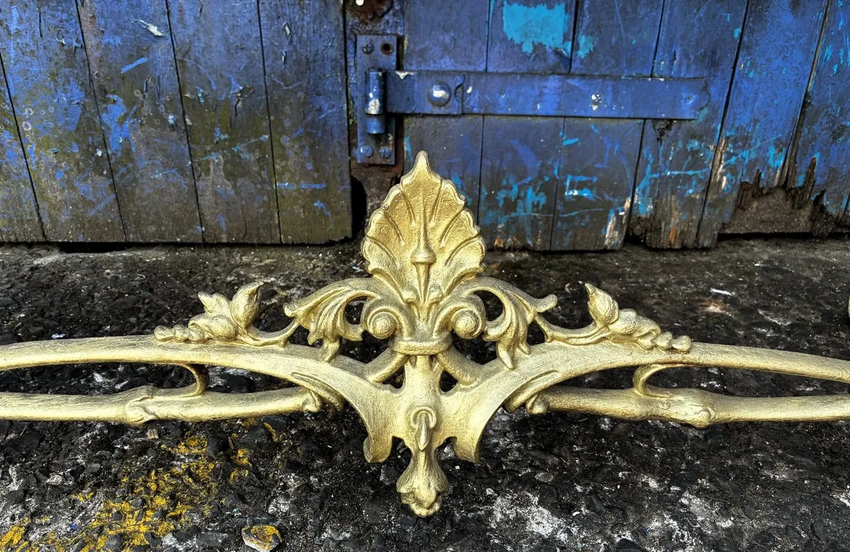 Gold Marble Top Console Table - Image 2