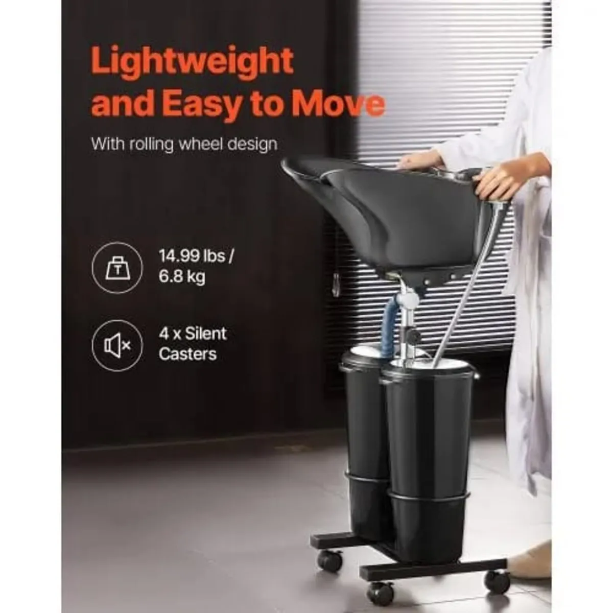 Shampoo Bowl, ABS Plastic Shampoo Sink for Salons - Image 2