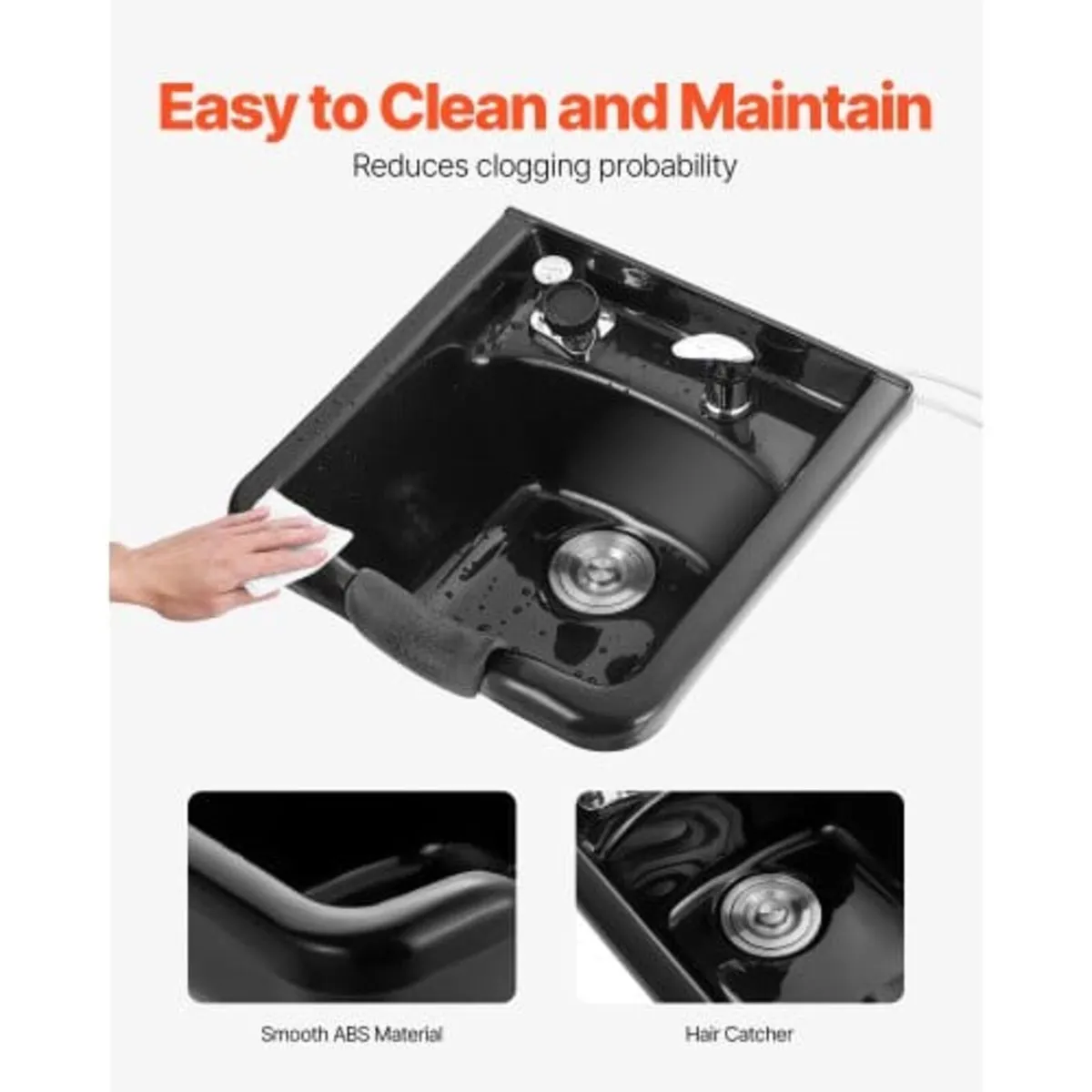 Shampoo Bowl, ABS Plastic Shampoo Sink for Salons - Image 4