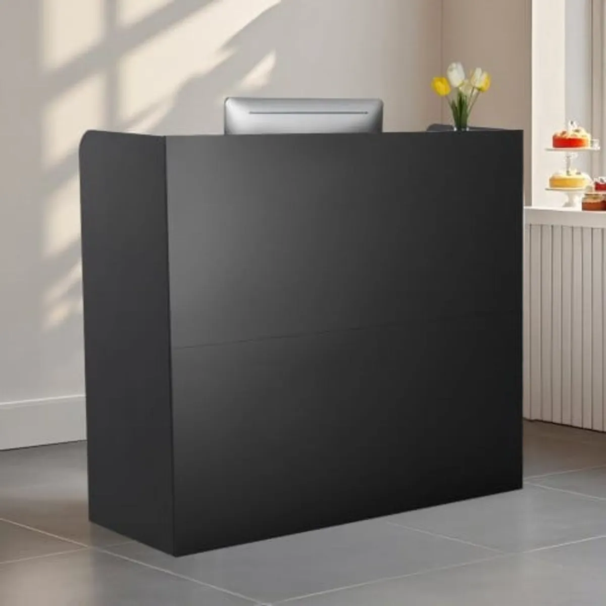 Reception Desk, 47.24 x 18.9 x 39.37 in Rectangula - Image 1