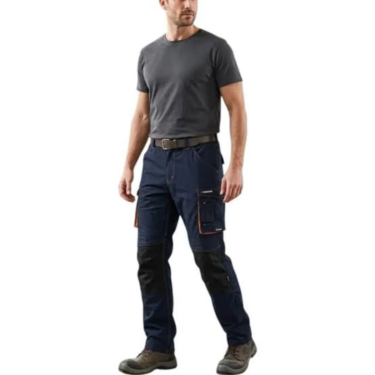 Blue Black Grey Workman Job Site DIY Work Trousers - Image 3