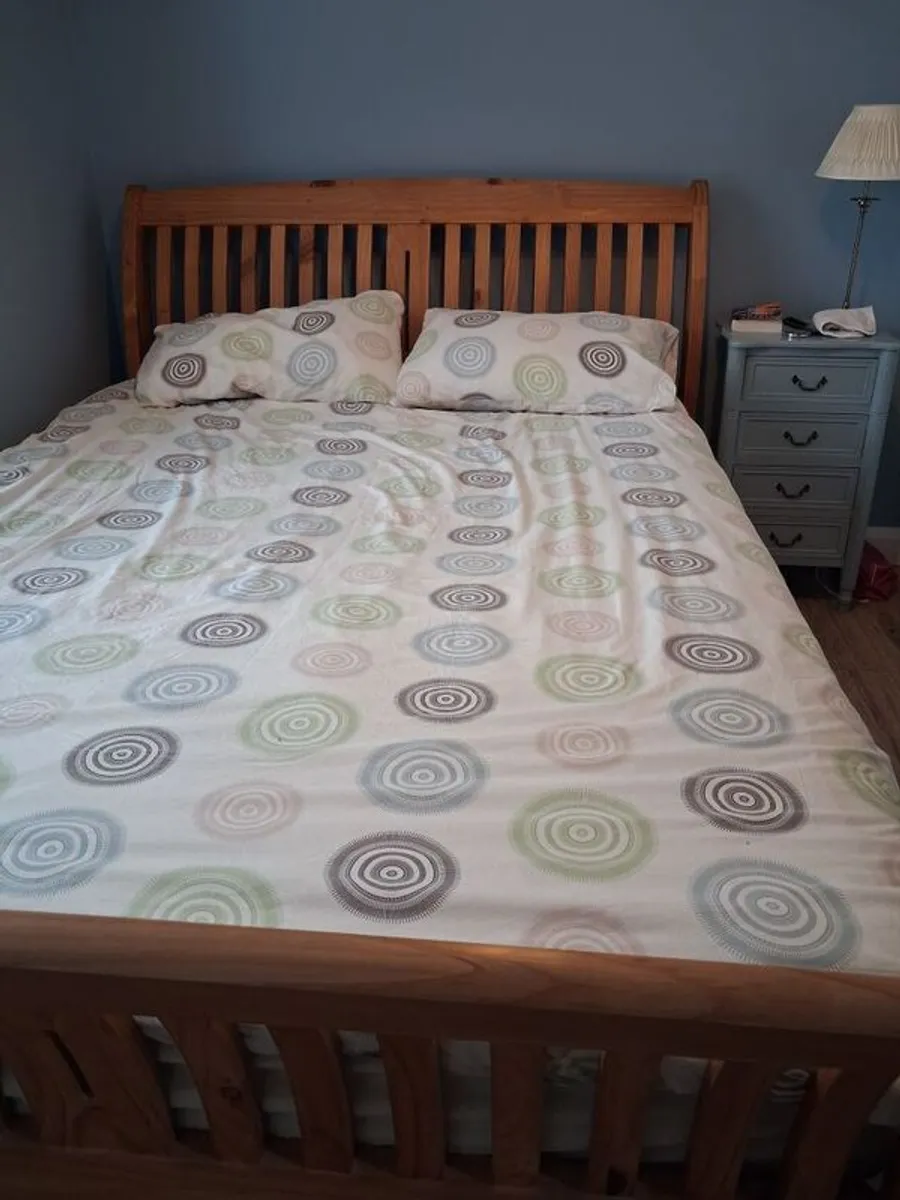 King size solid wood bedframe - Image 1