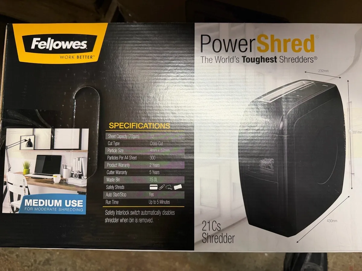 Fellowes shredder - Image 2