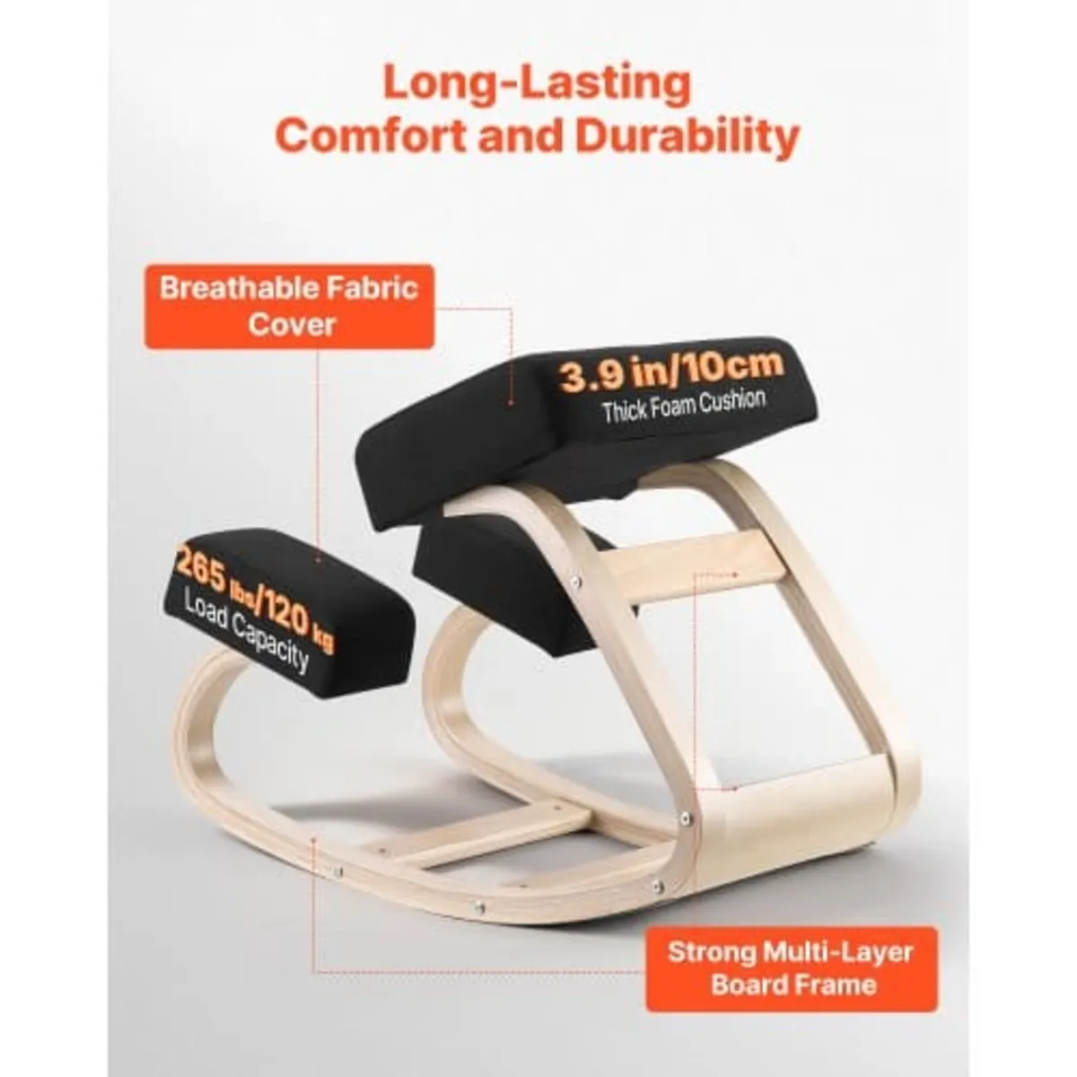Ergonomic Kneeling Chair, Wooden Posture Knee Chai - Image 3