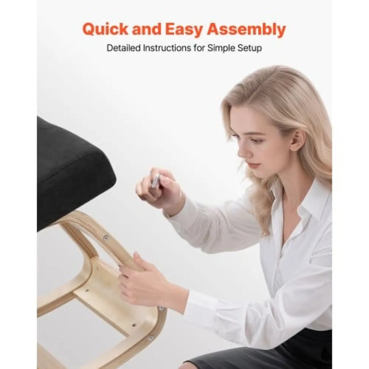 Ergonomic Kneeling Chair, Wooden Posture Knee Chai - Image 4