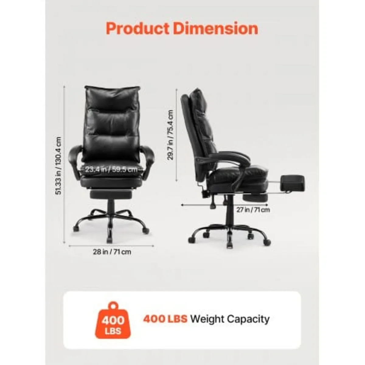 Executive Office Chair, High Back Chair with Footr - Image 2