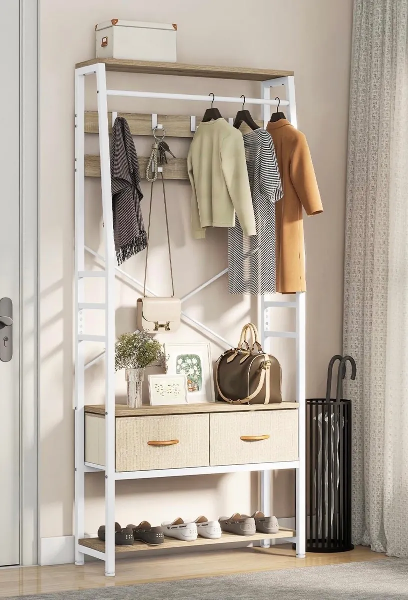 Coat Rack Stand with Shoe Storage - Image 2