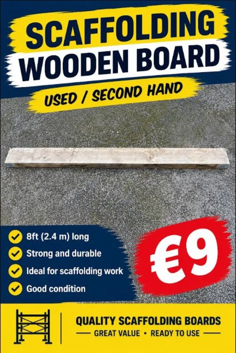 8ft Wooden Board Scaffolding - Image 2