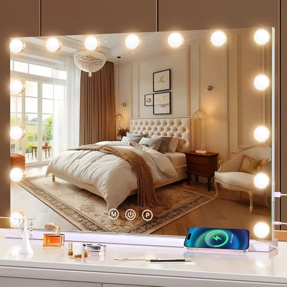 Hollywood Vanity Mirror with Lights, 58 x 48 cm Ma - Image 1
