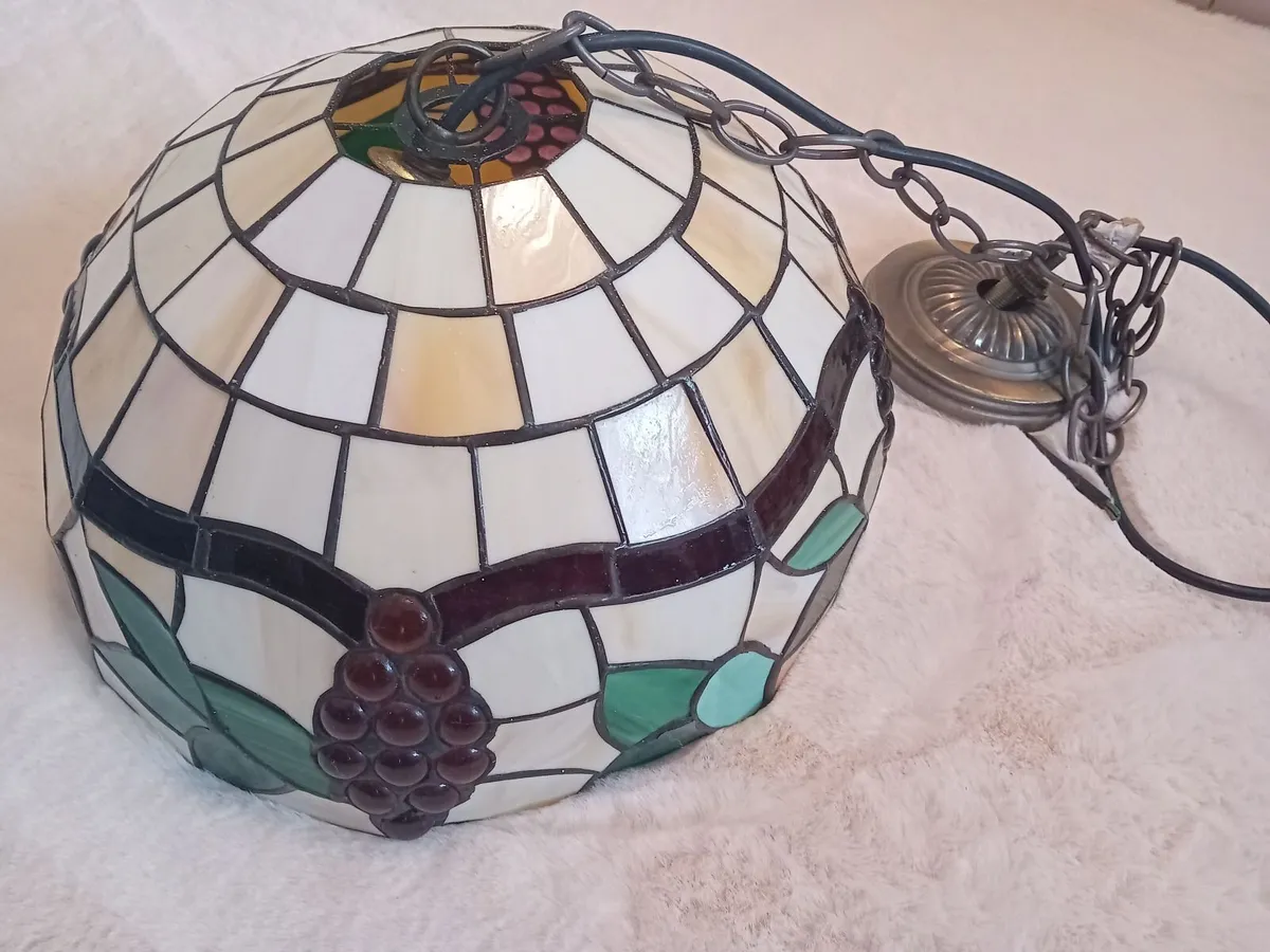 Tiffany style Vintage  glass ceiling pendant - Image 2