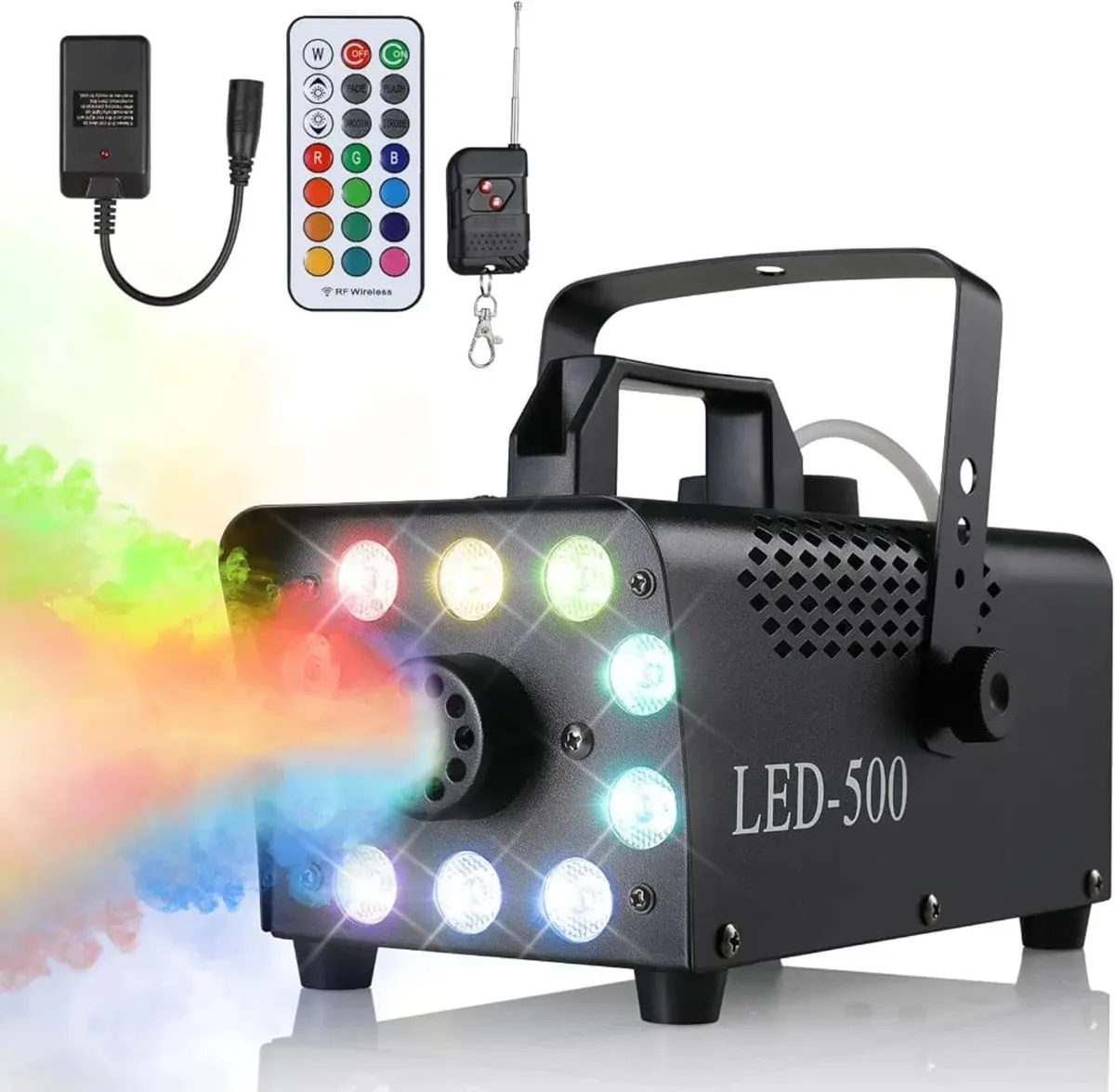 Fog Machine 500W Smoke Machine with 10 RGB LED & W - Image 1
